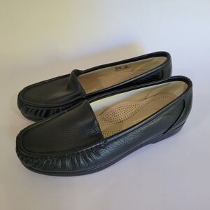Sas Womens SLIP ON MOCASSIN LOAFERS BLACK SZ 10WW
